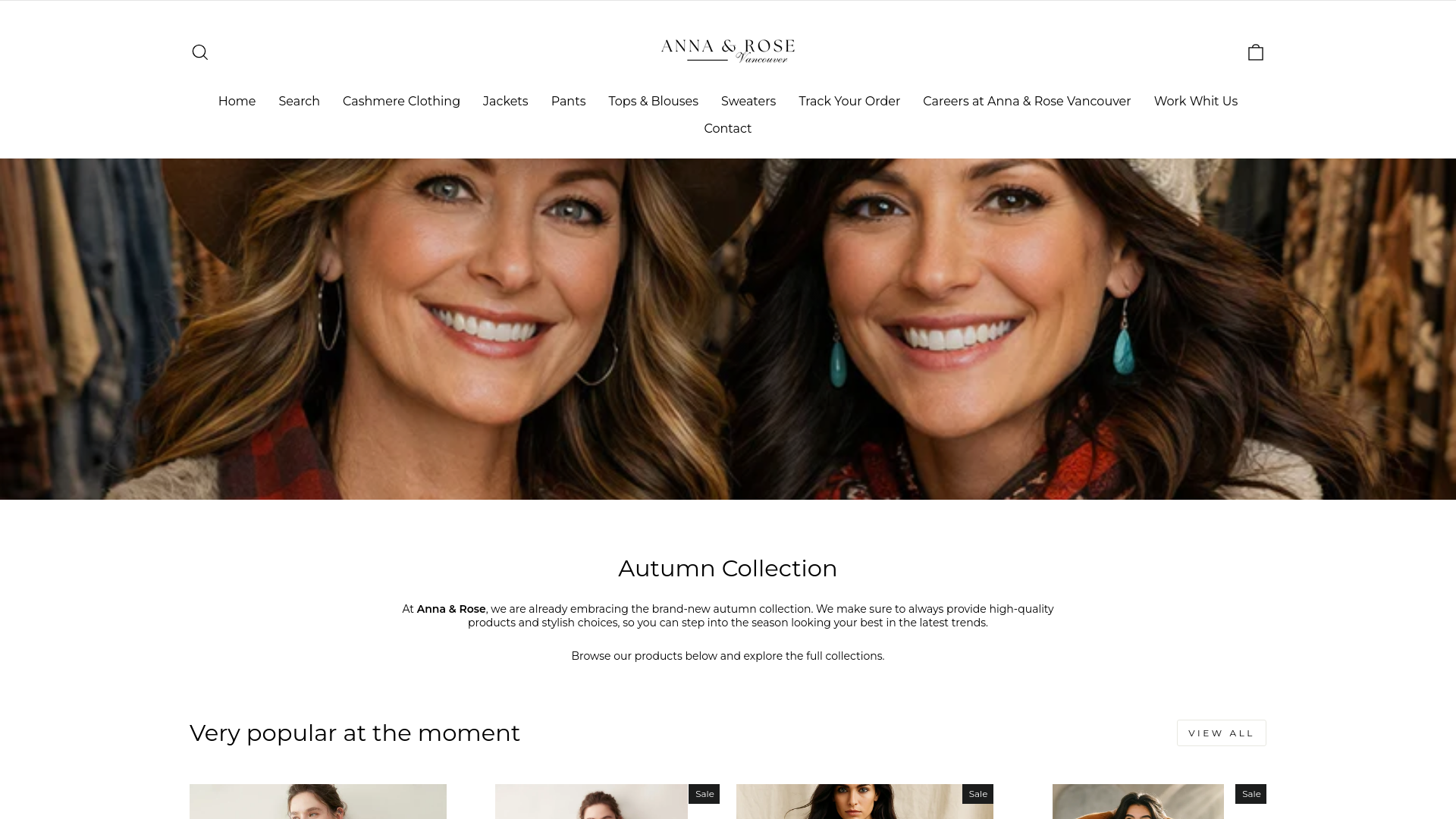 website screenshot of https://annarosevancouver.com/