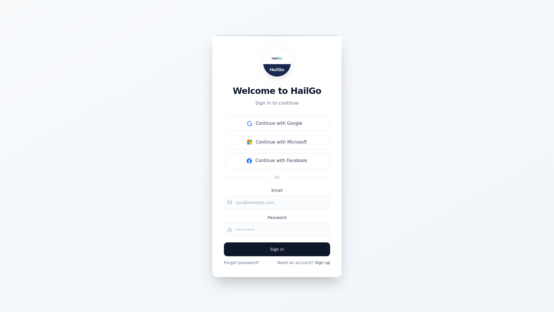 website screenshot of https://hail-go.com/