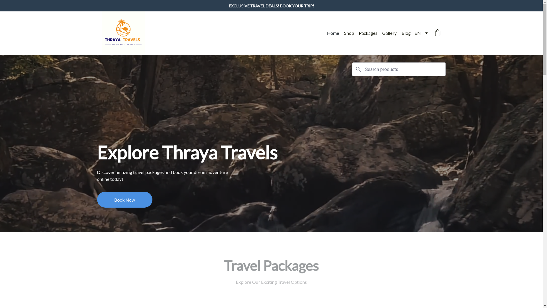 website screenshot of https://thrayatravels.com/