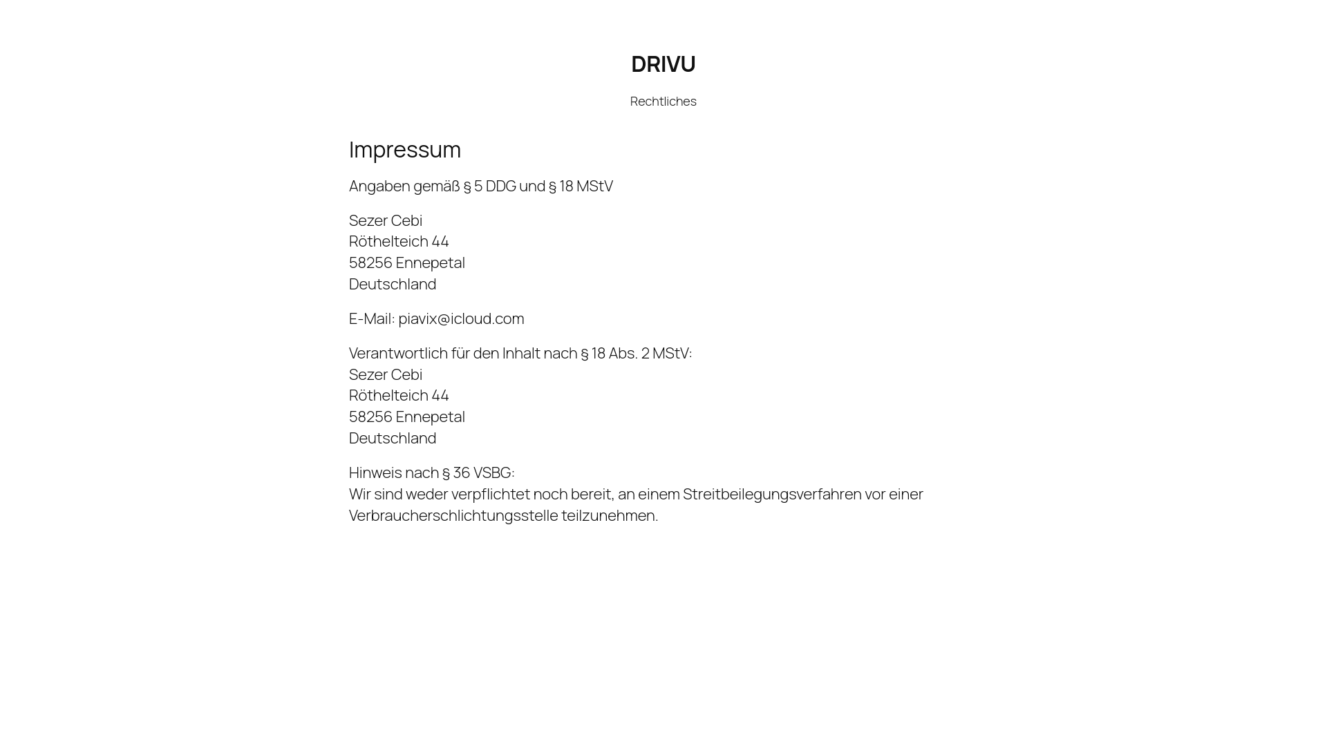 website screenshot of https://piavix.de/