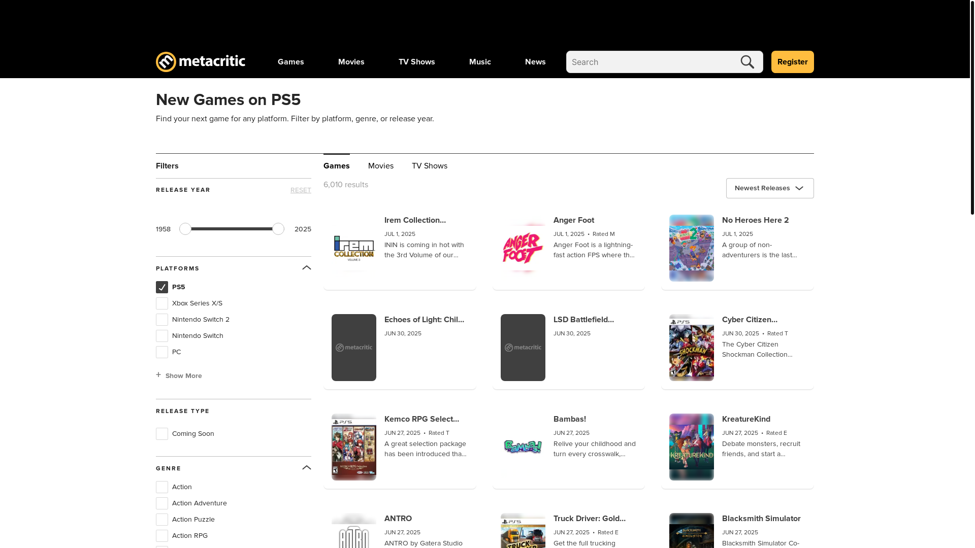 website screenshot of https://www.metacritic.com/browse/game/ps5/all/all-time/new/?releaseYearMin=1958&releaseYearMax=2025&platform=ps5&page=1