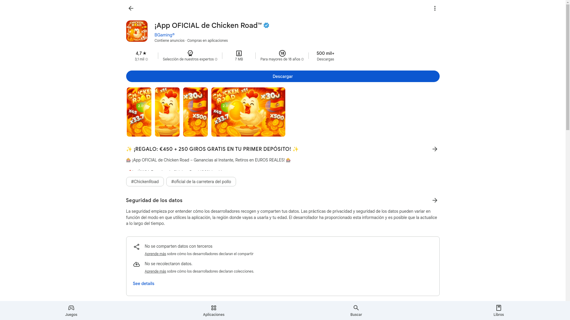 website screenshot of https://luckychickenes.xyz/
