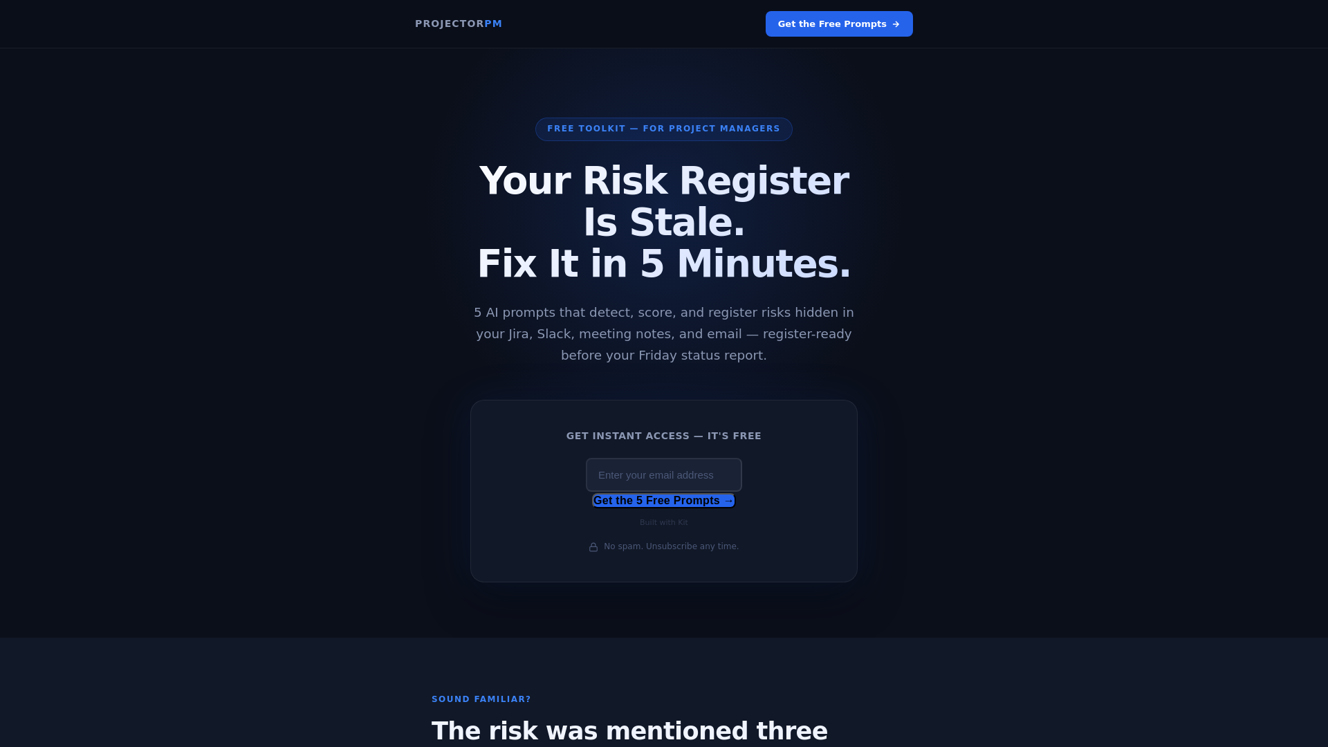 website screenshot of https://riskregister.pages.dev/