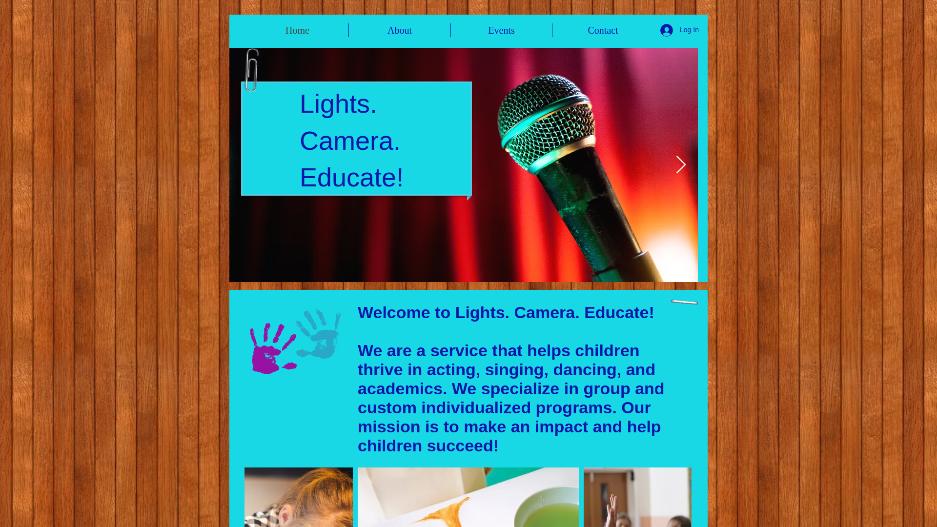 website screenshot of https://lightscameraeducate.com