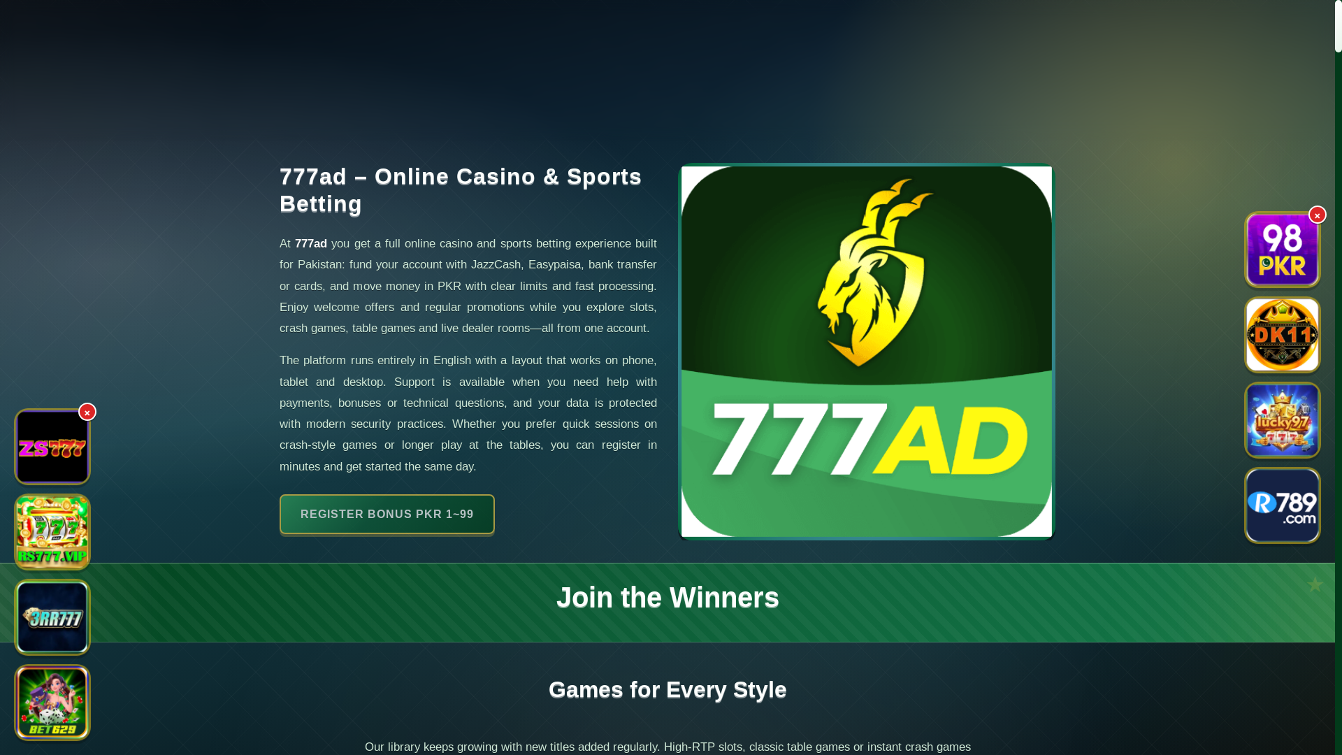 website screenshot of https://777adsalam.com/