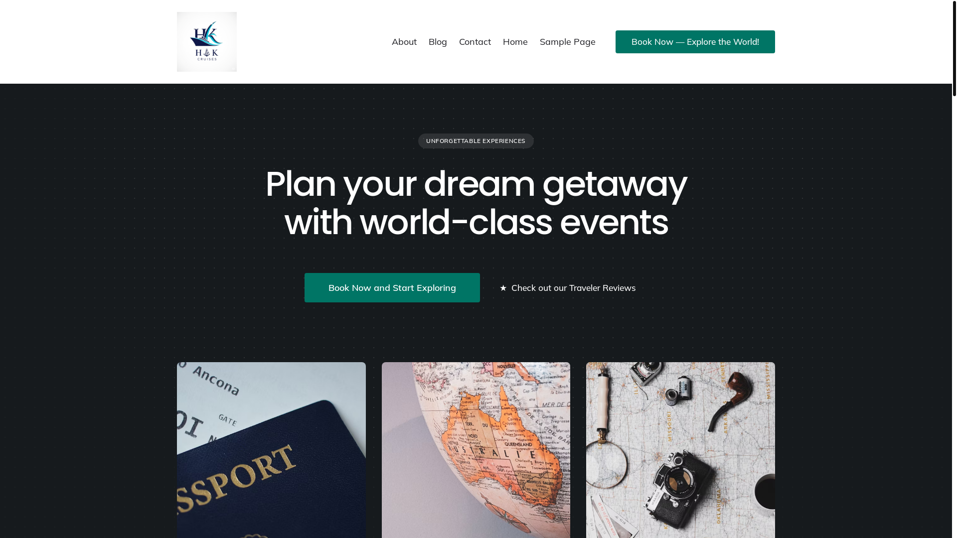 website screenshot of https://handkcruises.com/