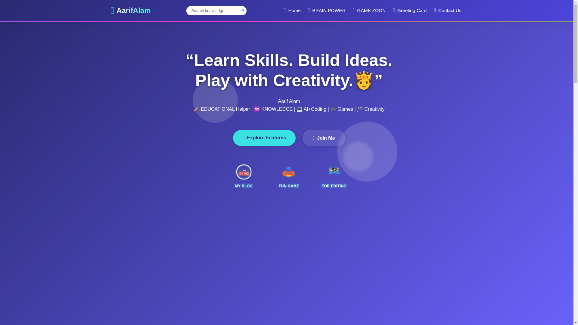website screenshot of https://aarifalam.pages.dev/