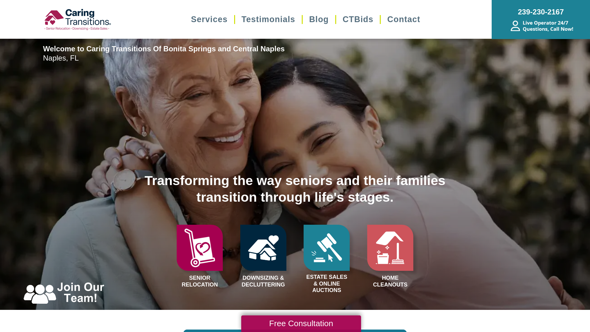 website screenshot of https://caringtransitionsofcentralnaples.com/