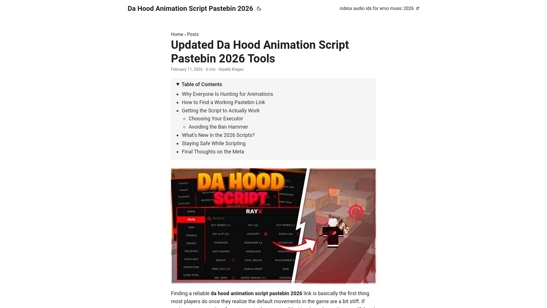 website screenshot of https://da-hood-animation-script-pastebin-2026.pages.dev/