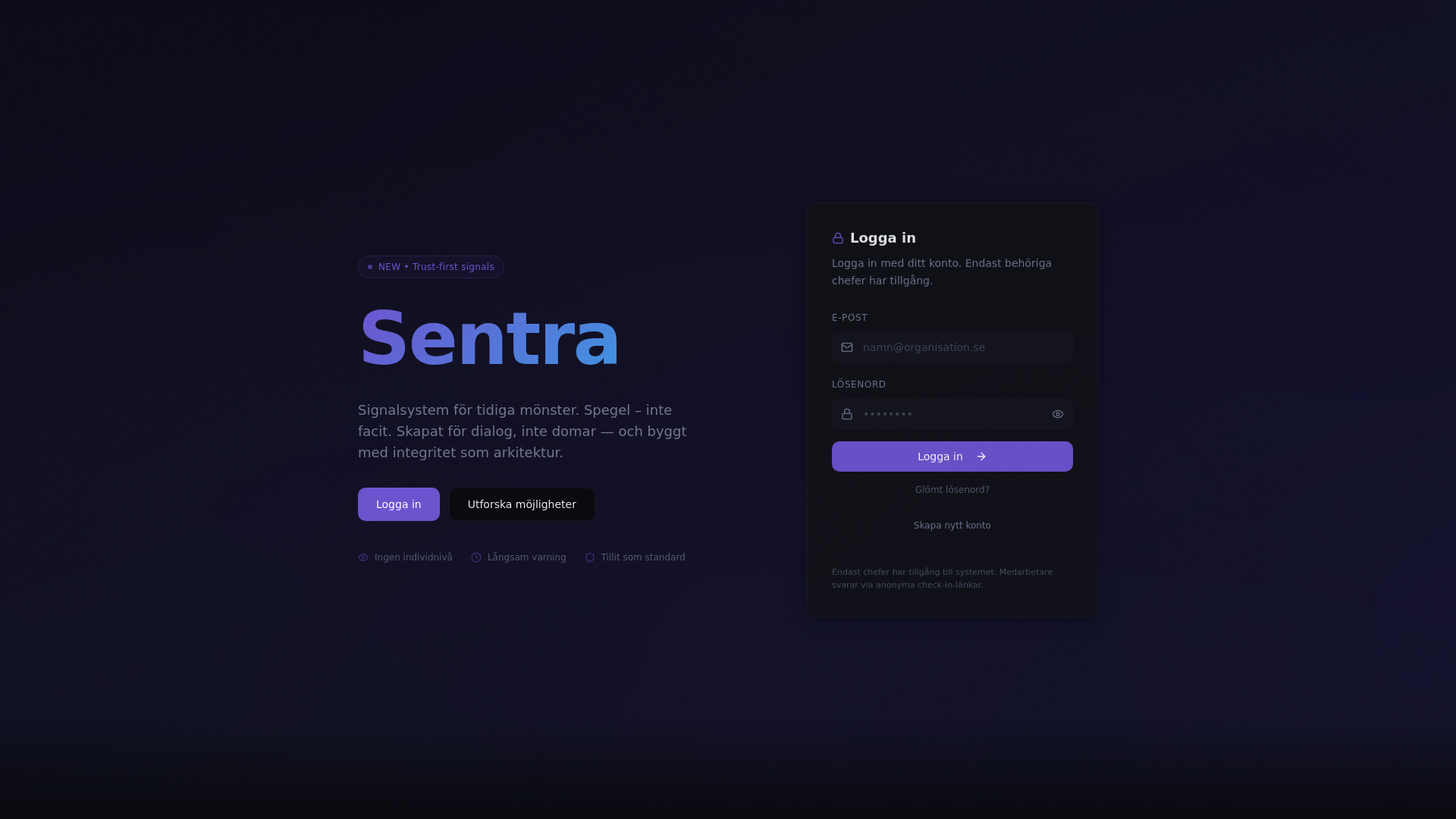 website screenshot of https://sentrasignal.com/