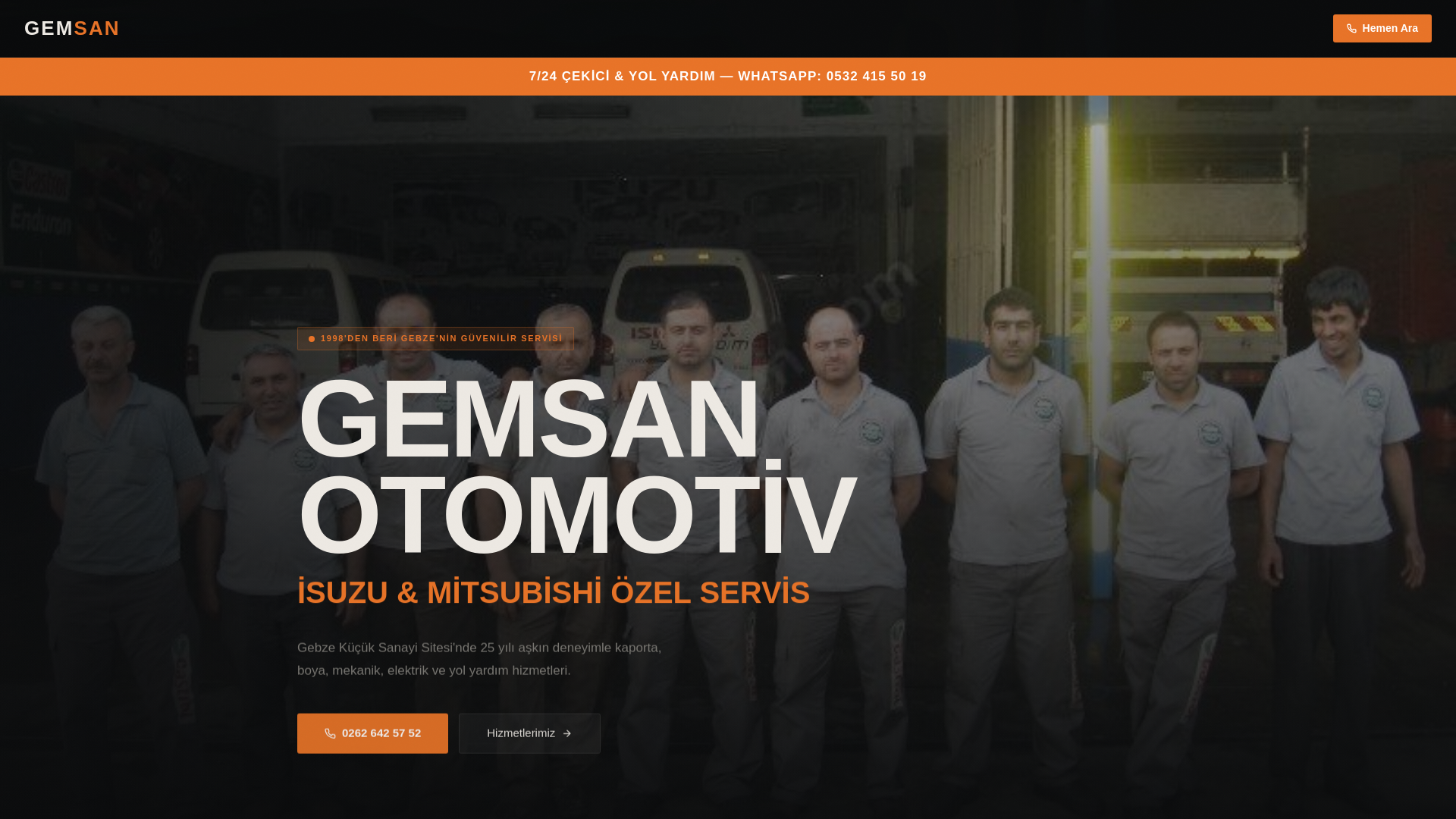 website screenshot of https://gemsan-otomotiv.pages.dev/