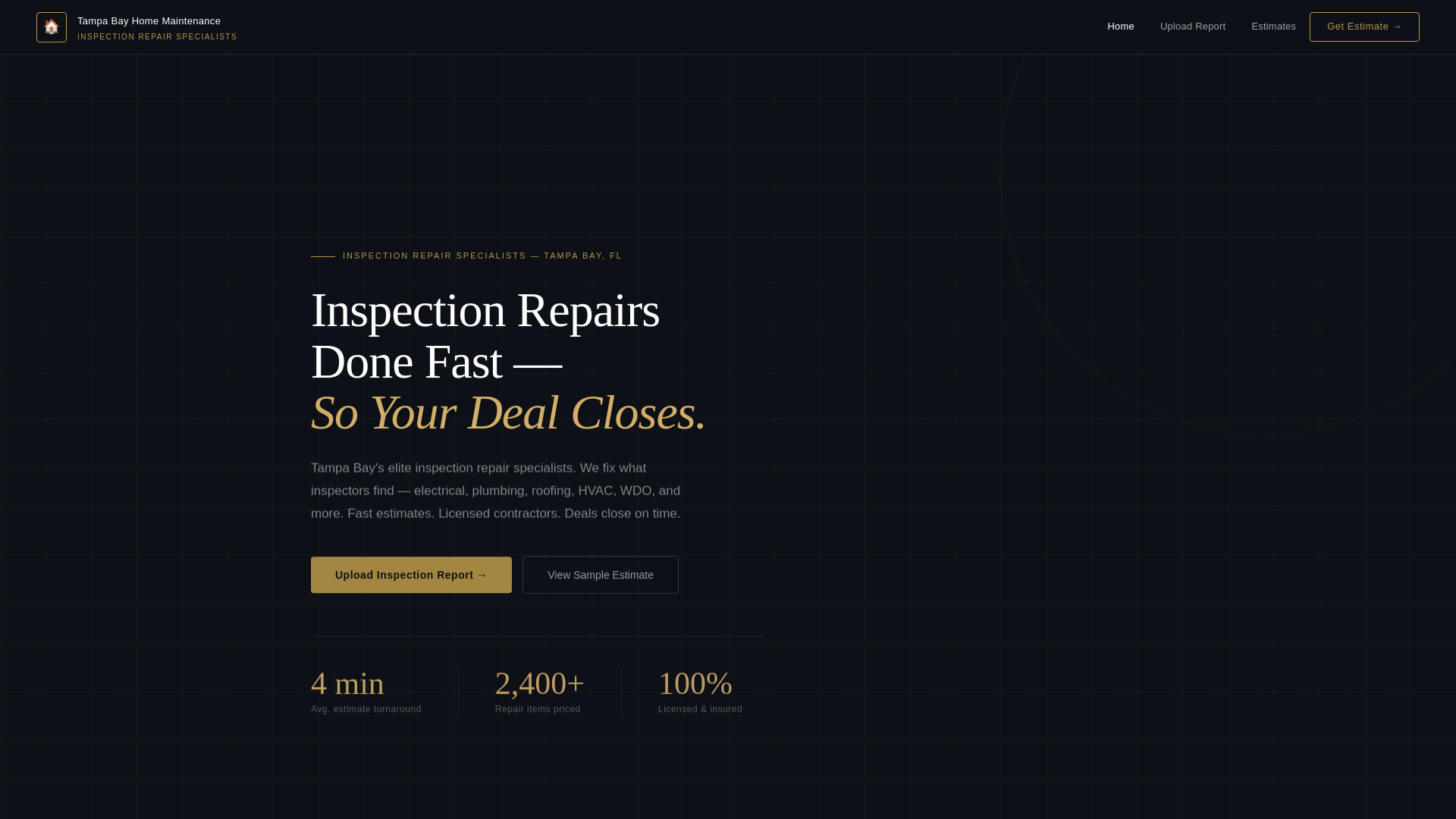 website screenshot of https://tampabayhomemaintenance.com/