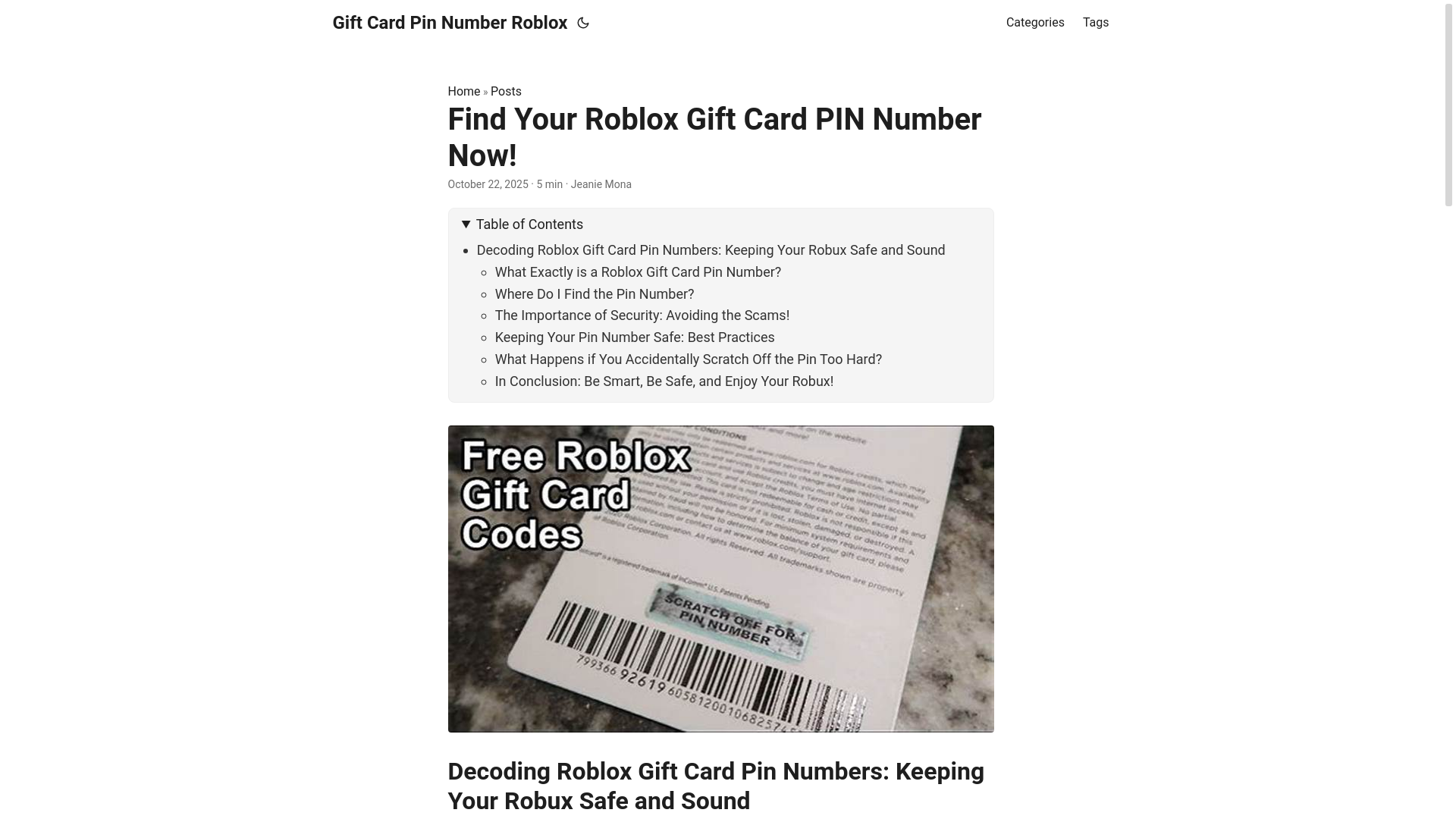 website screenshot of https://gift-card-pin-number-roblox.pages.dev/