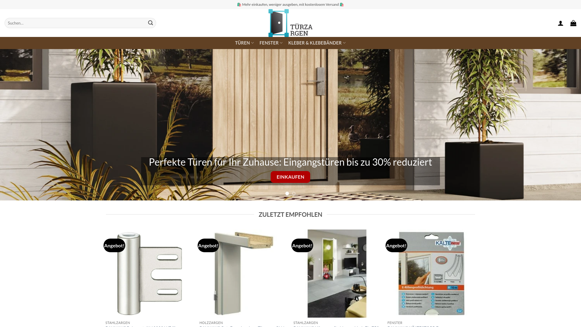 website screenshot of http://shopturzargen.com/
