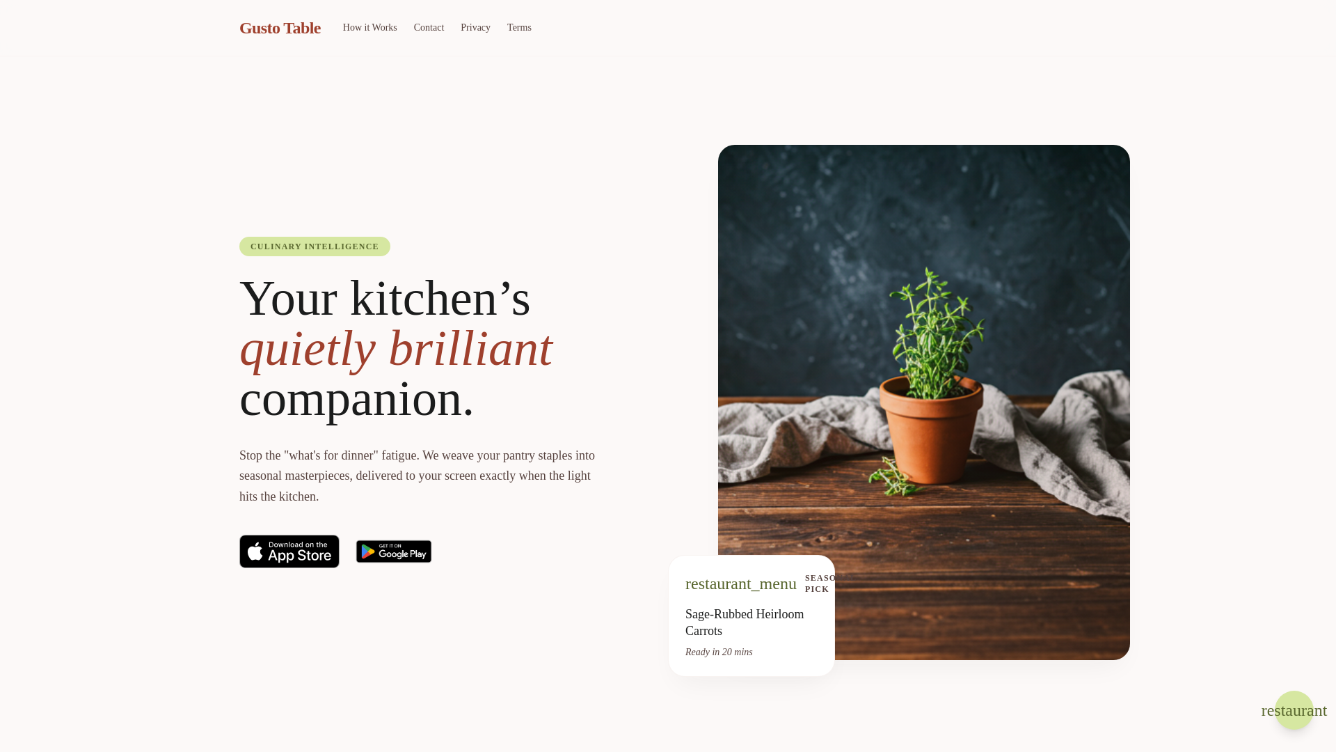 website screenshot of https://gustotable.app/