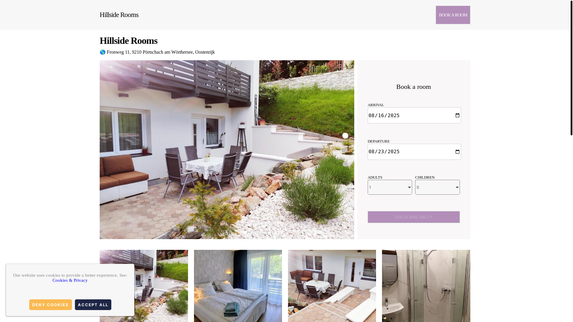 website screenshot of https://hillside-rooms-and-apartment.com.es/