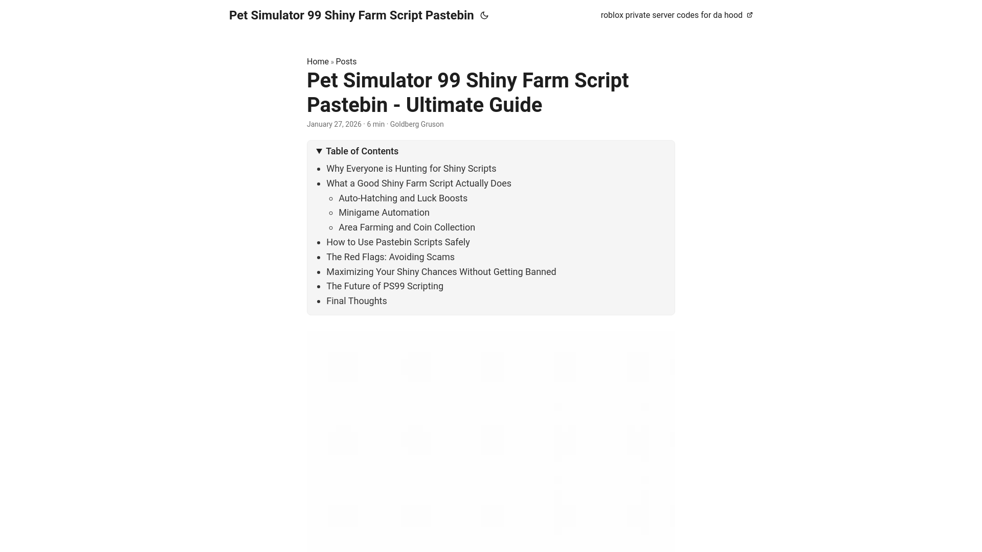 website screenshot of https://petsimulator99shinyfarmscriptpastebin.pages.dev/