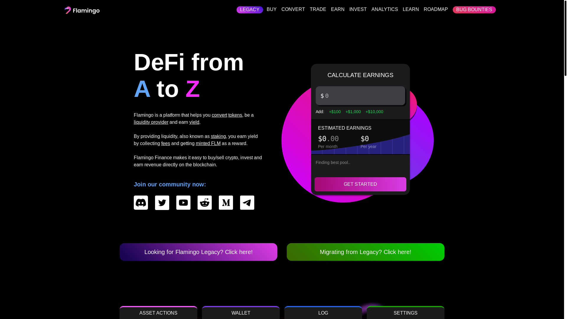 website screenshot of https://flamingo-staging.pages.dev/