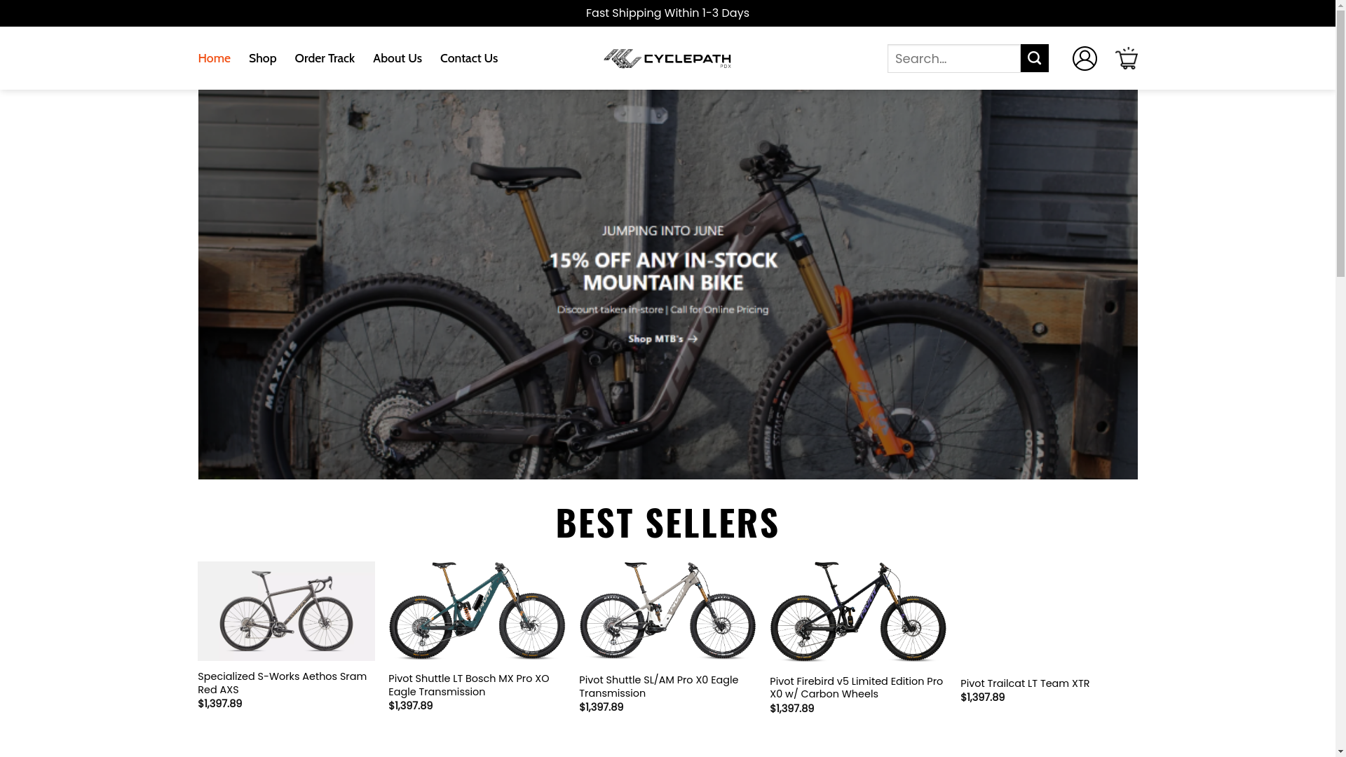 website screenshot of https://mycyclepathpdx.shop/