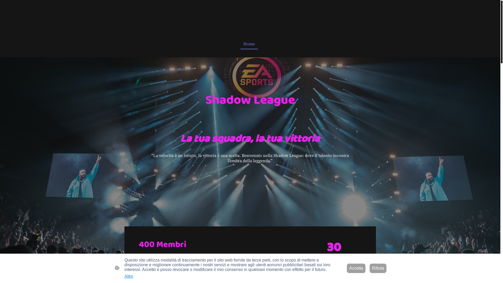 website screenshot of https://shadow-league.it/