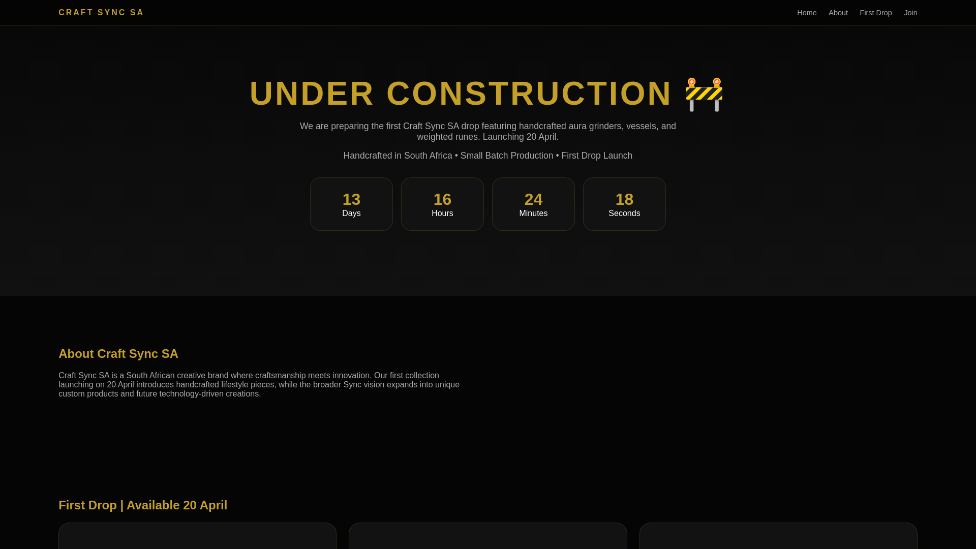 website screenshot of https://craftsyncsa.xyz