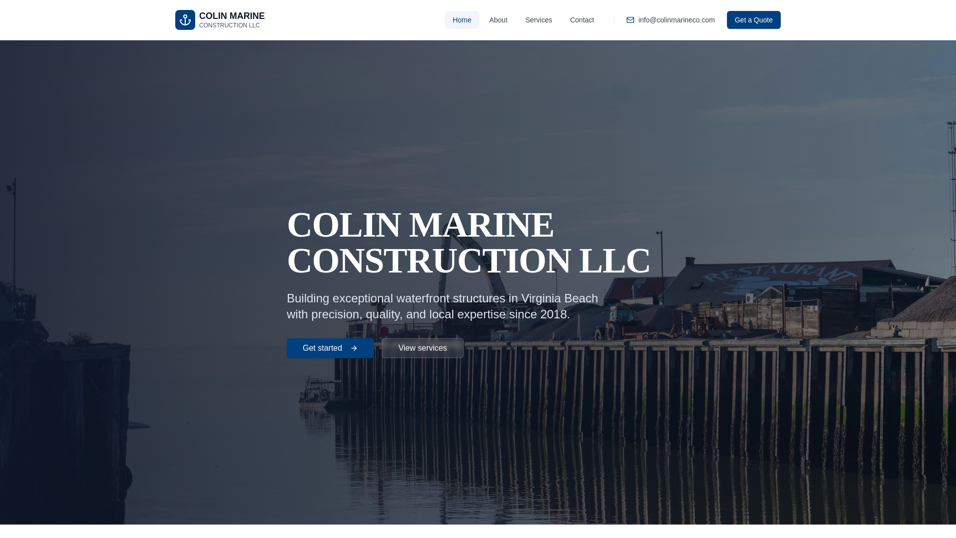 website screenshot of https://colinmarineco.com/