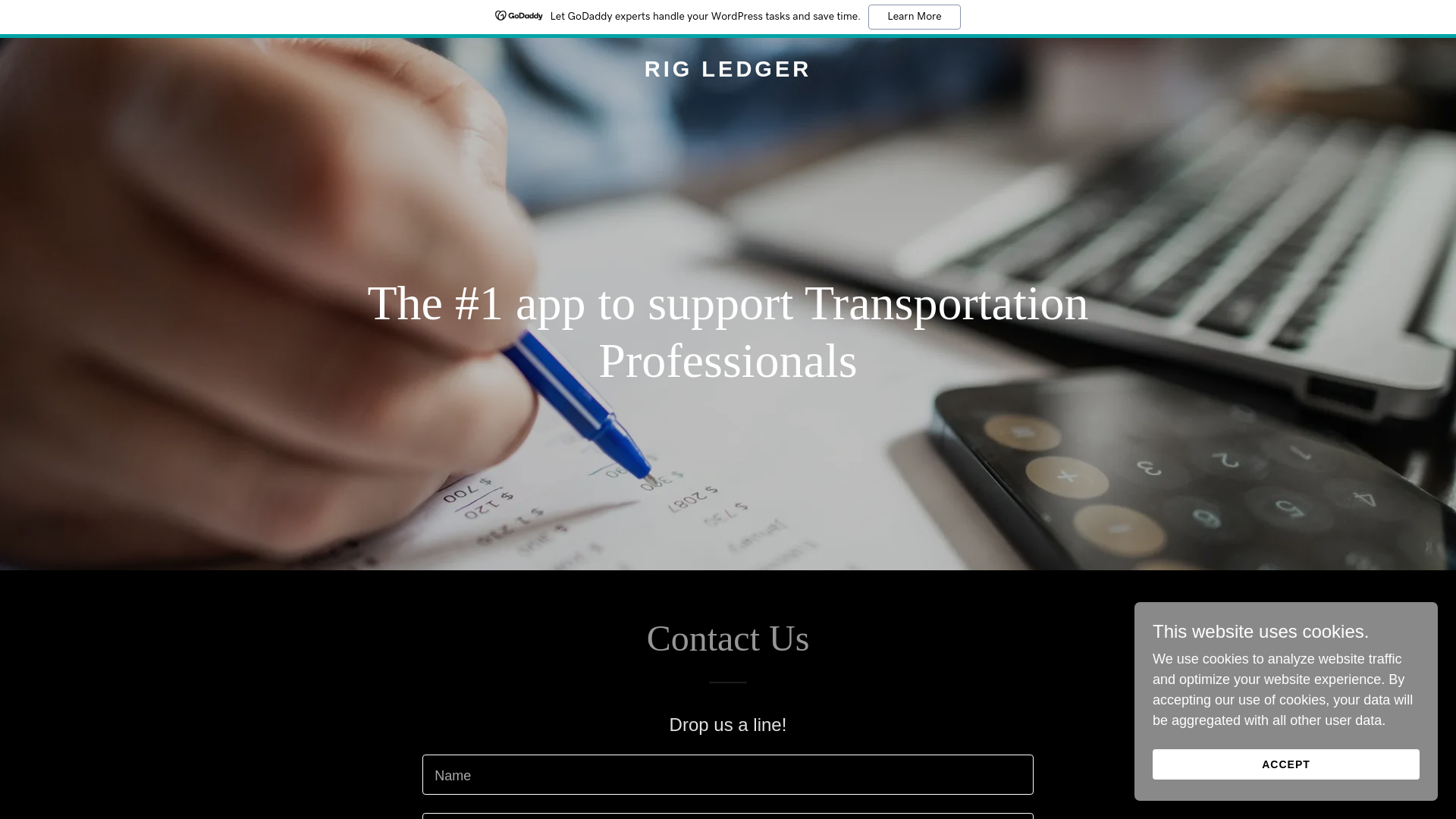 website screenshot of https://rigledger.com/