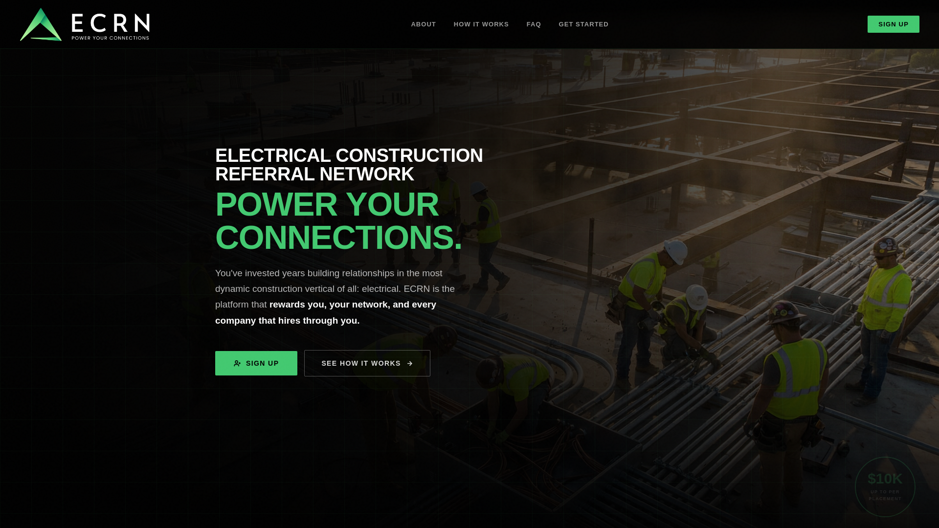 website screenshot of https://ecrn-creators-tin02.kinsta.page