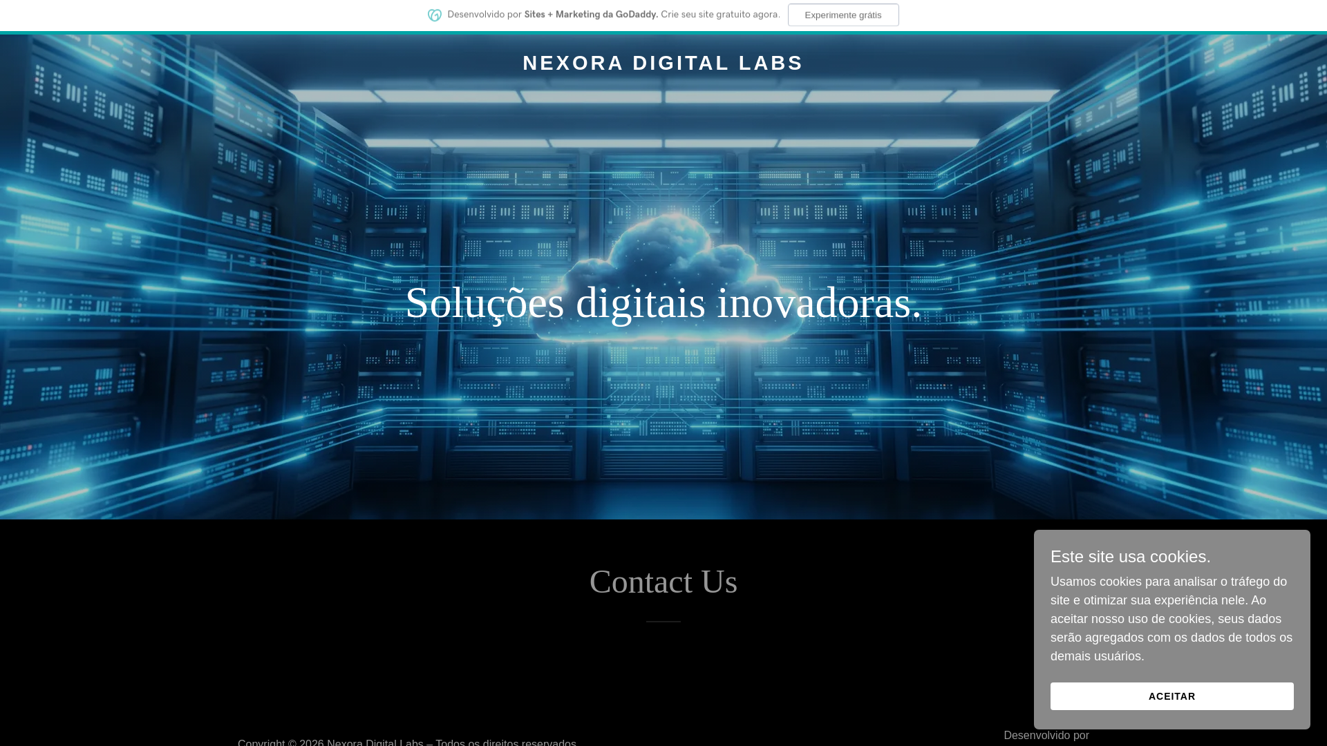 website screenshot of https://nexoradigitallabs.com/