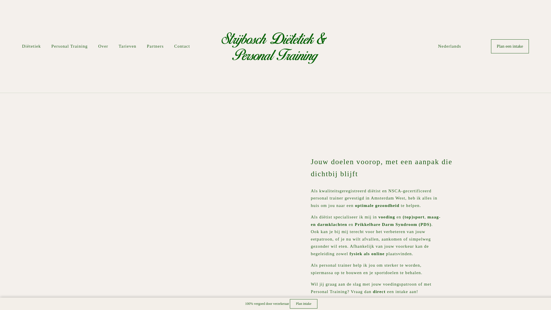 website screenshot of https://strijbosch-dietetiek.nl