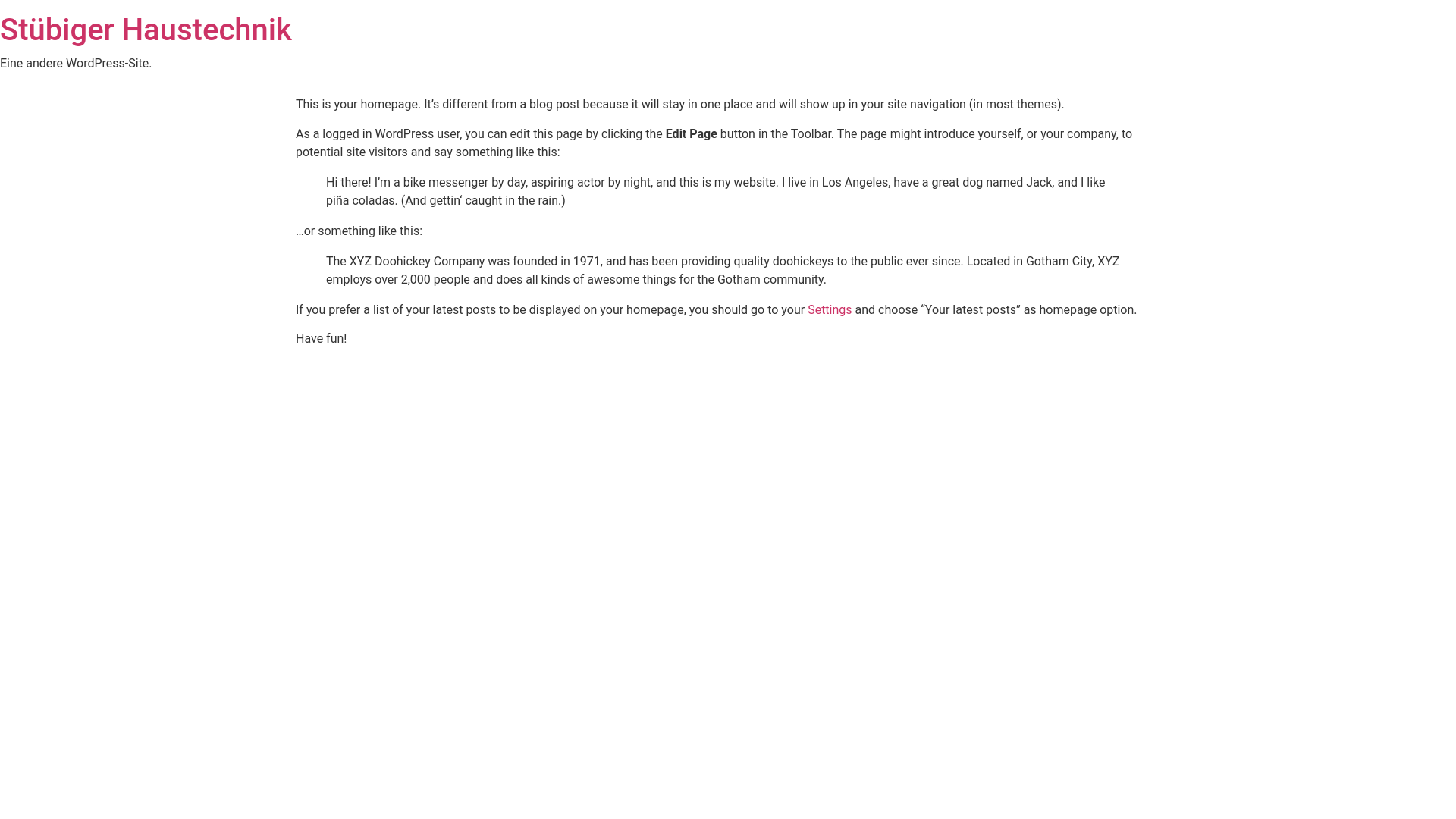 website screenshot of https://stuebiger-haustechnik.info/