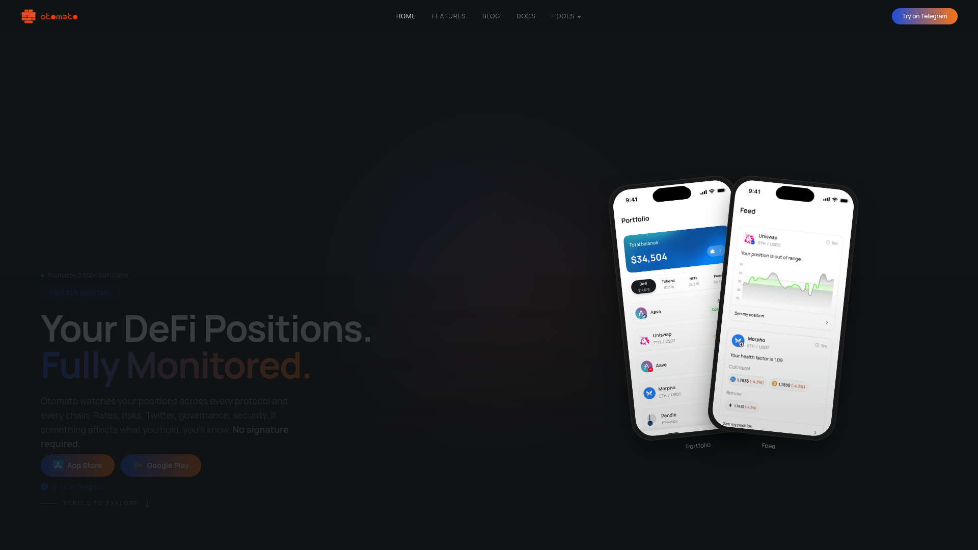 website screenshot of https://otomato.xyz/