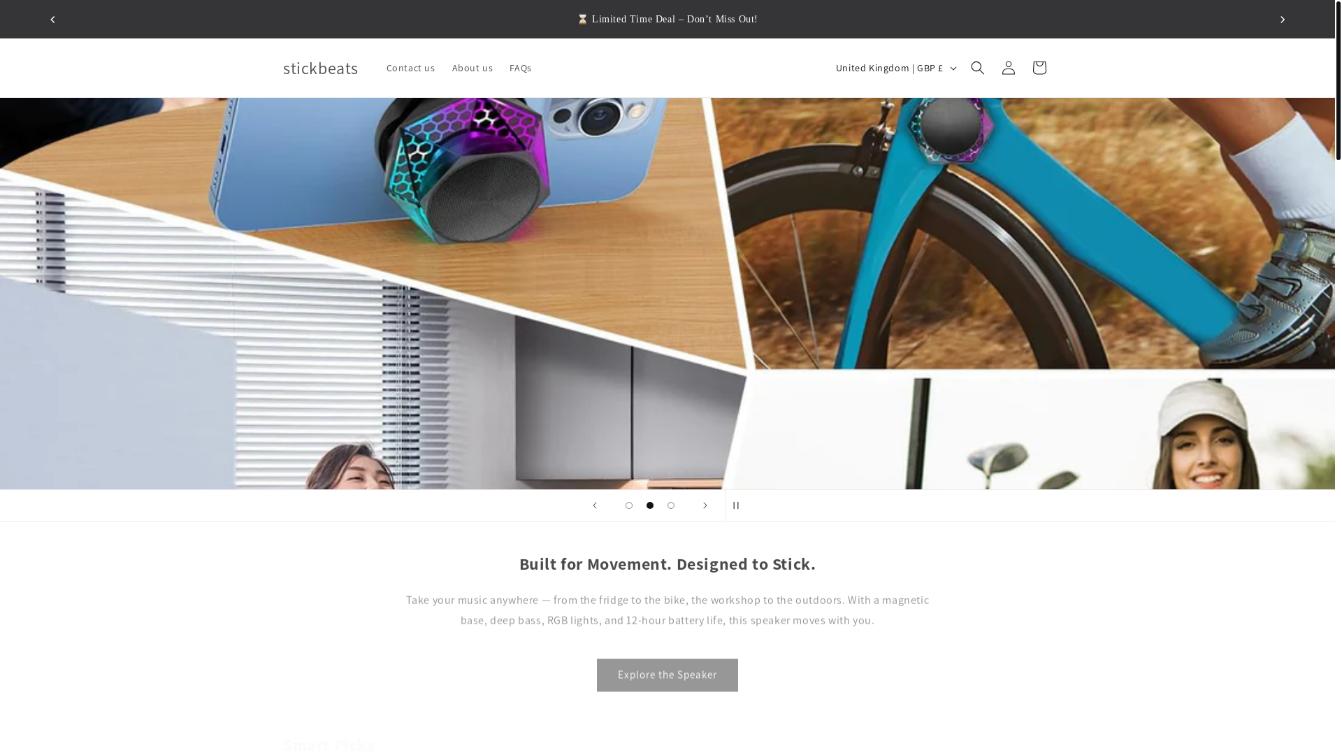 website screenshot of https://stickbeats.co.uk/
