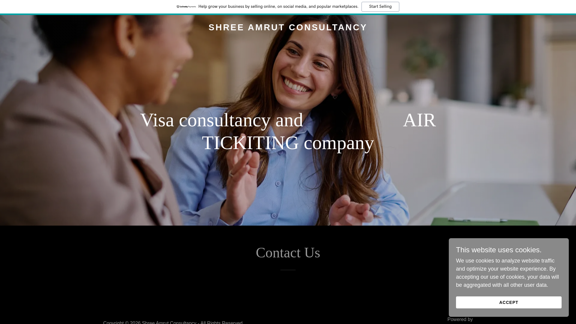 website screenshot of https://shreeamrutconsultancy.com/
