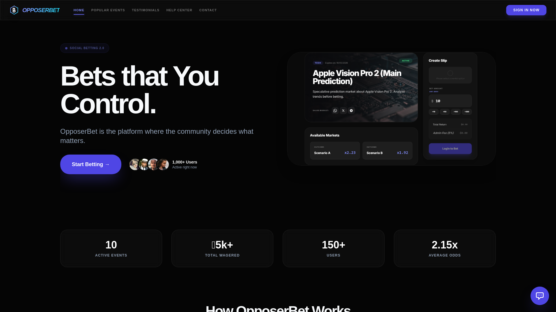 website screenshot of https://opposerbet.live