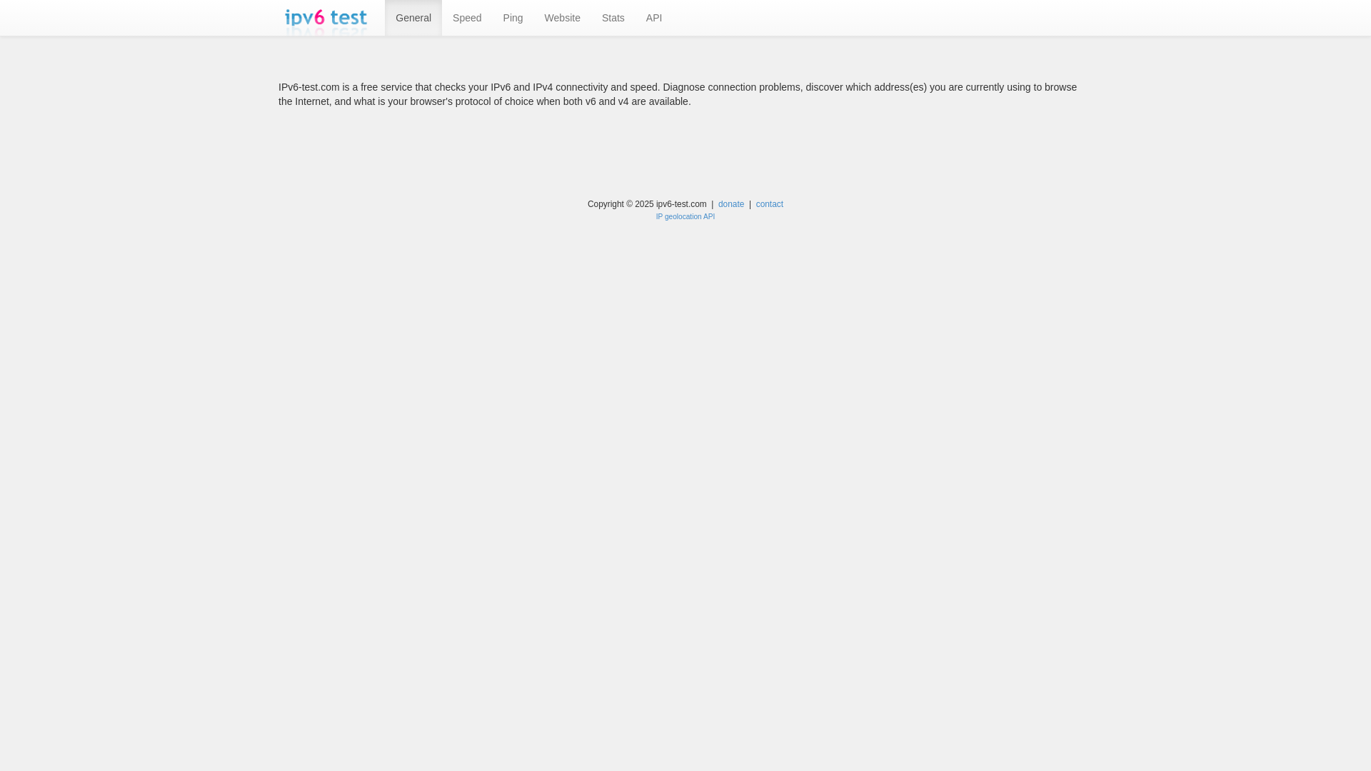 website screenshot of https://ipv6-test.com/