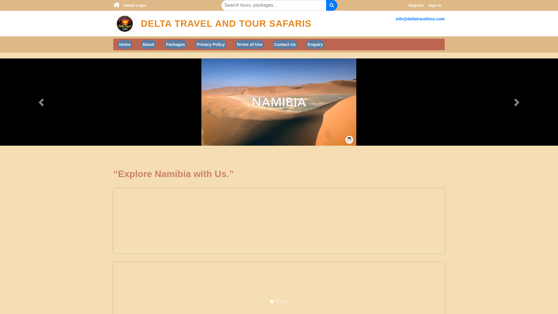 website screenshot of https://deltatraveltour.com/