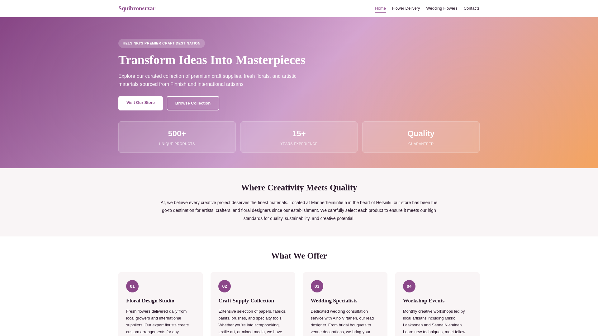 website screenshot of https://squibronsrzar.world/