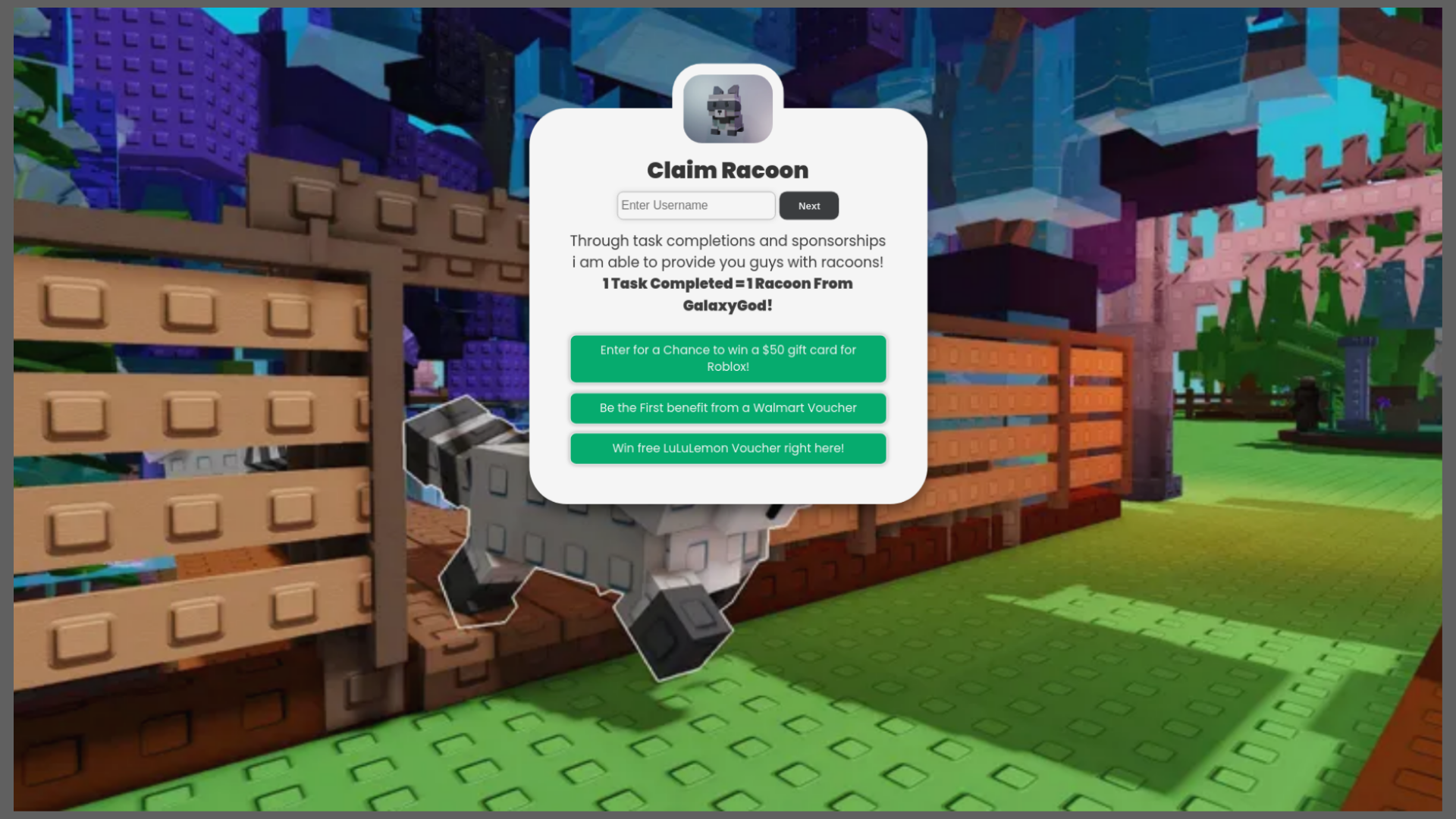 website screenshot of https://growagardengiveaway.com/