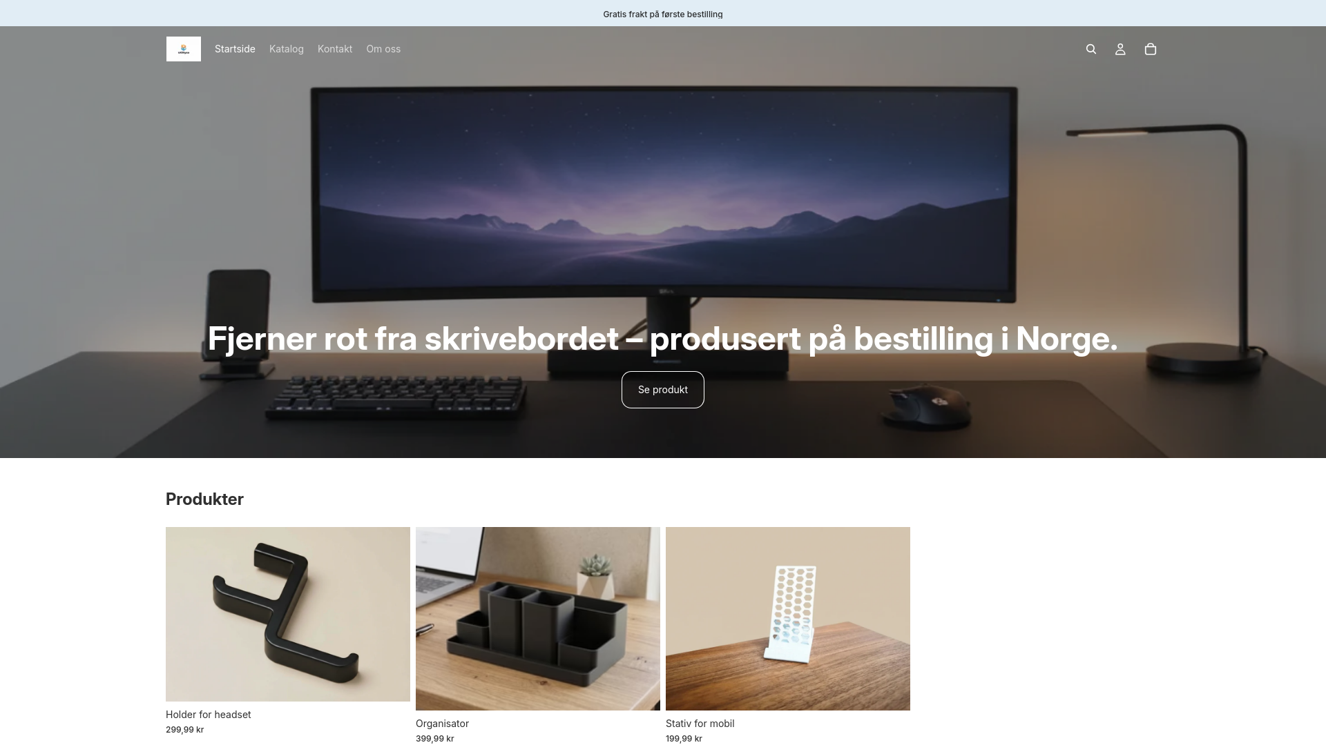 website screenshot of https://utilityco.no/