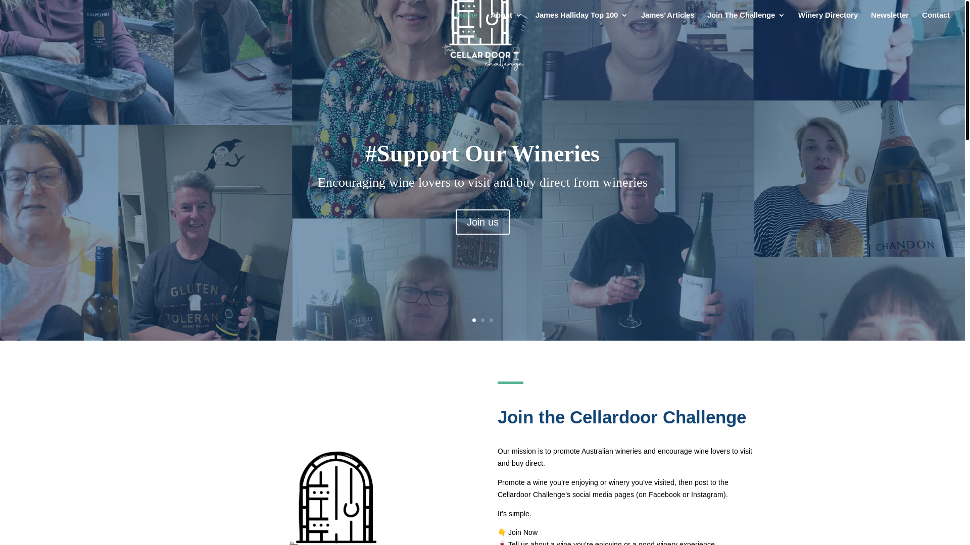 website screenshot of https://cellardoorchallenge.online/