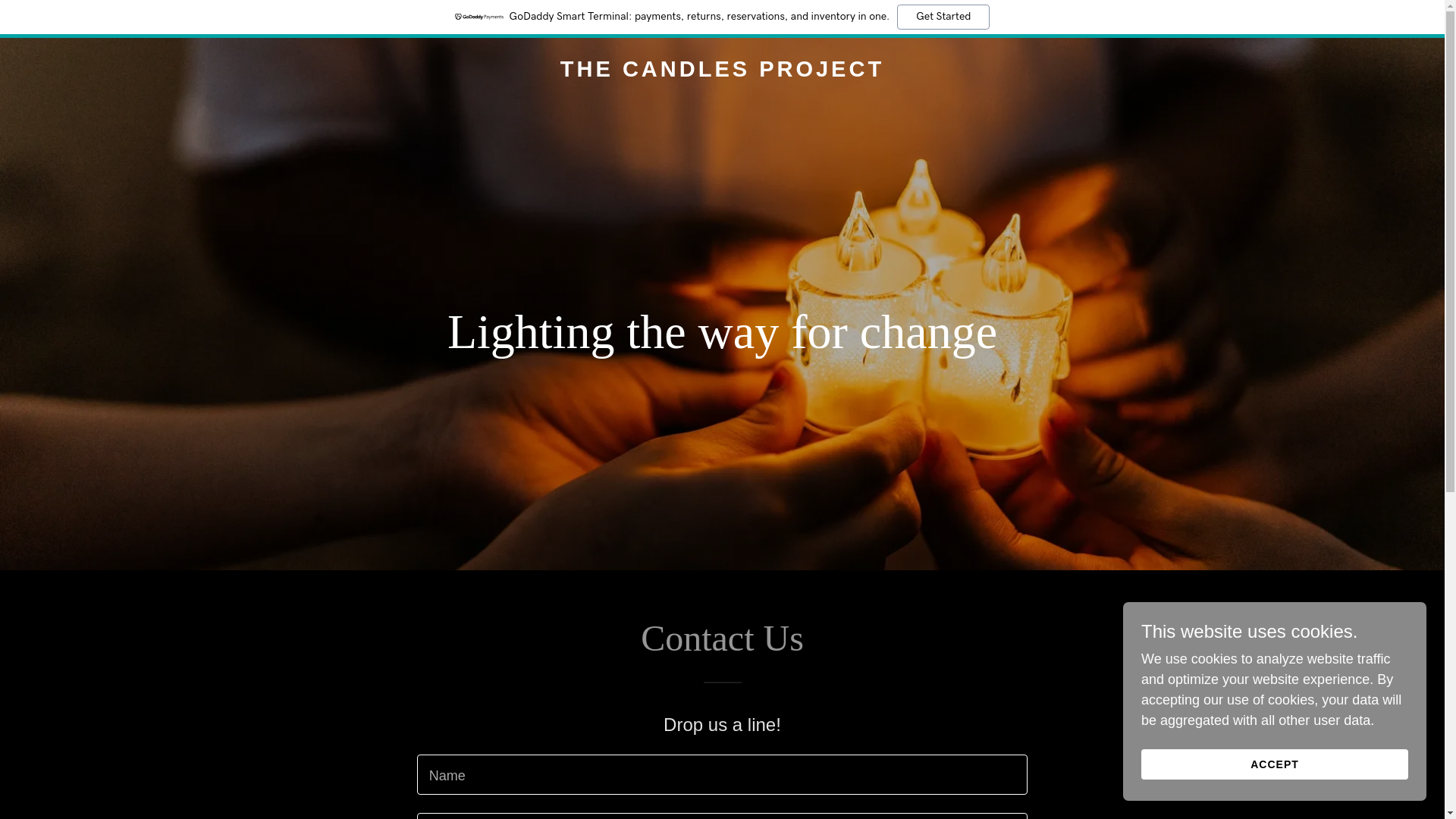 website screenshot of https://thecandlesproject.org/