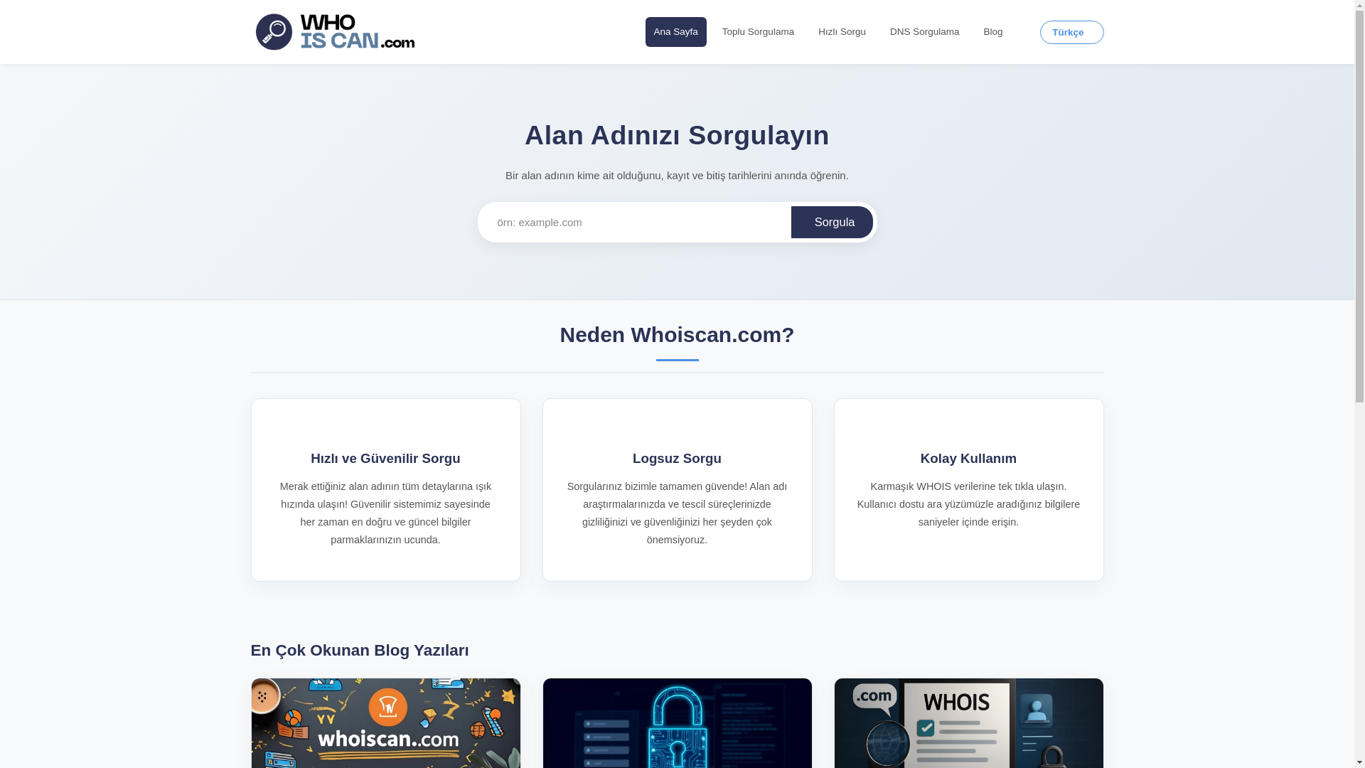 website screenshot of https://whoiscan.com