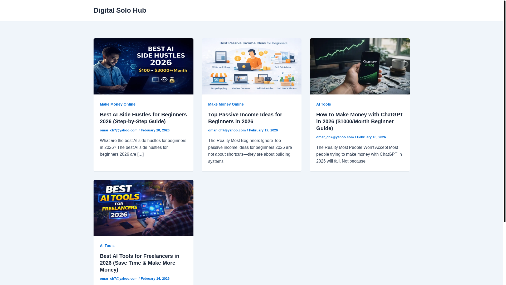 website screenshot of https://digitalsolohub.com/