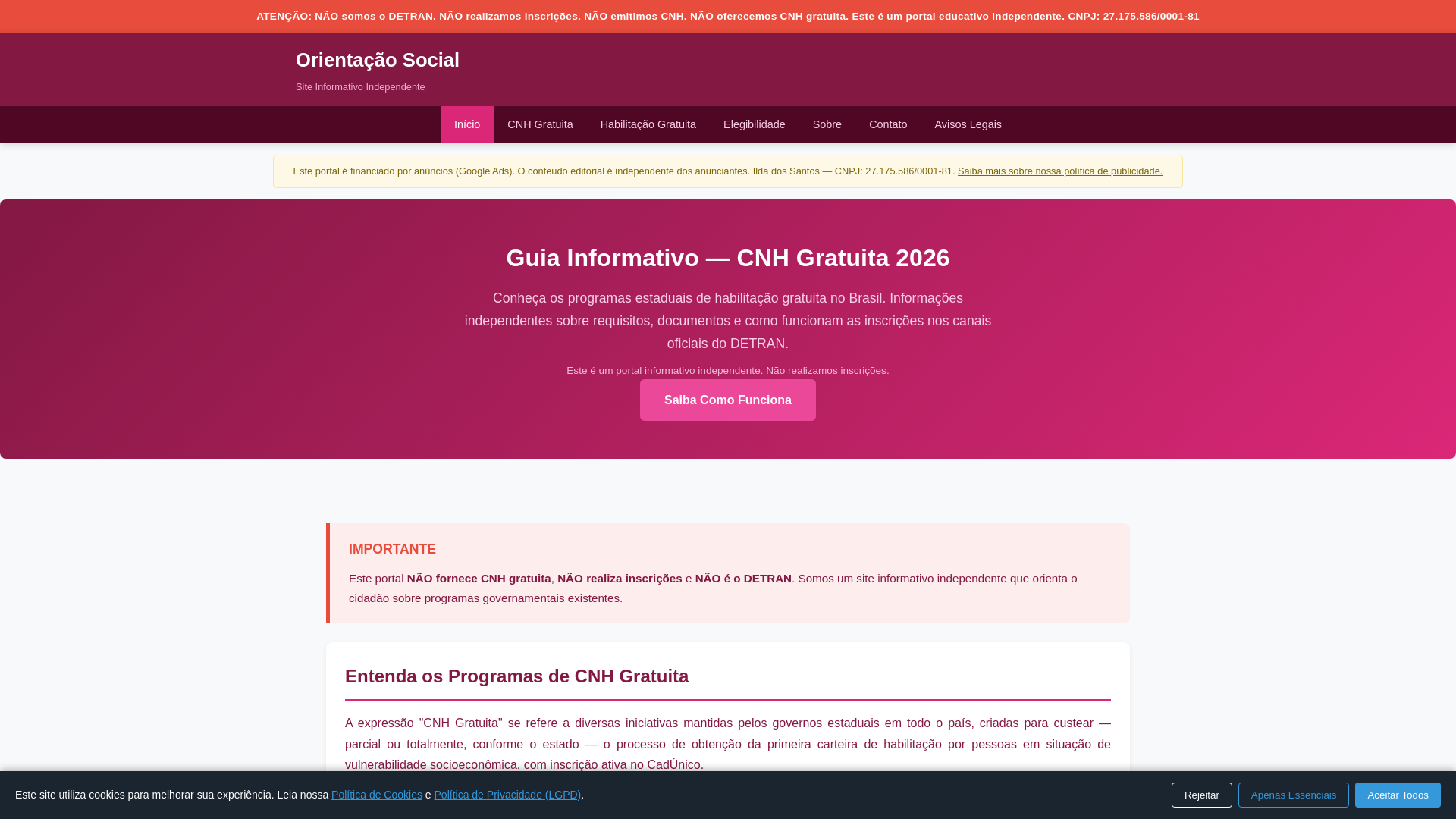 website screenshot of https://orientacaosocial.sbs/