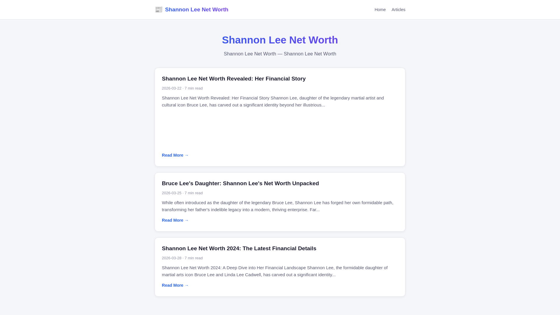 website screenshot of https://shannon-lee-net-worth.pages.dev/