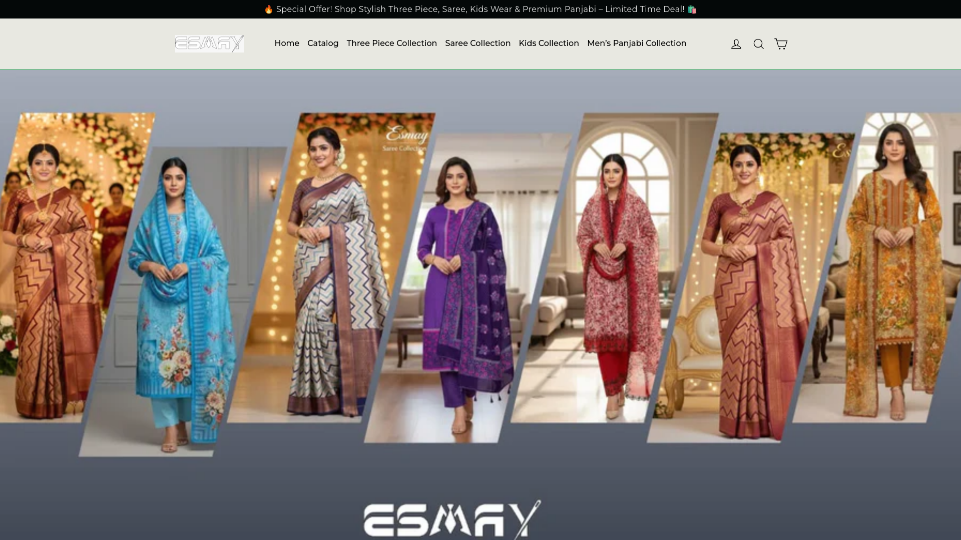 website screenshot of https://esmayfashionbd.com