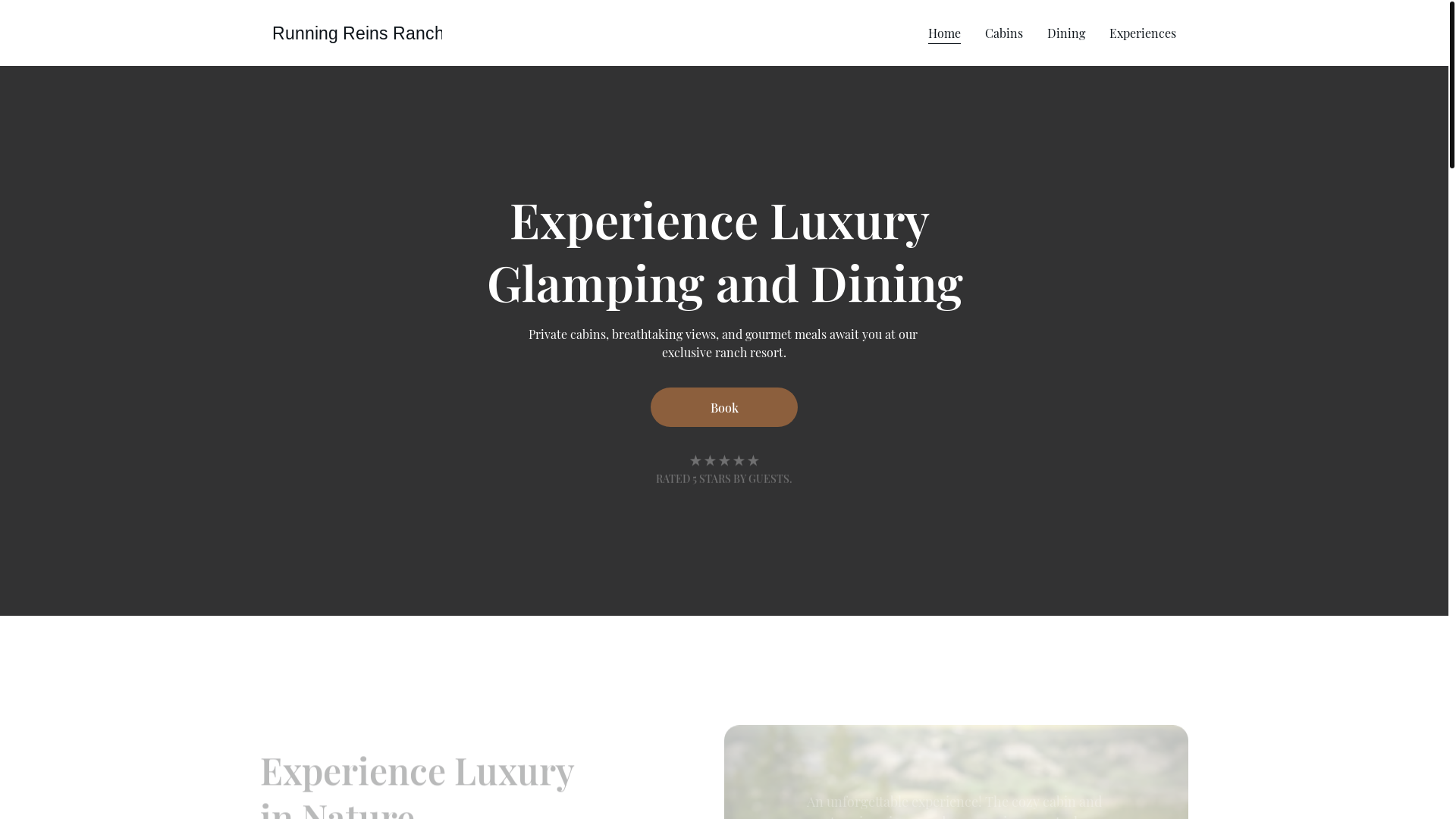 website screenshot of https://runningreinsranch.ca/