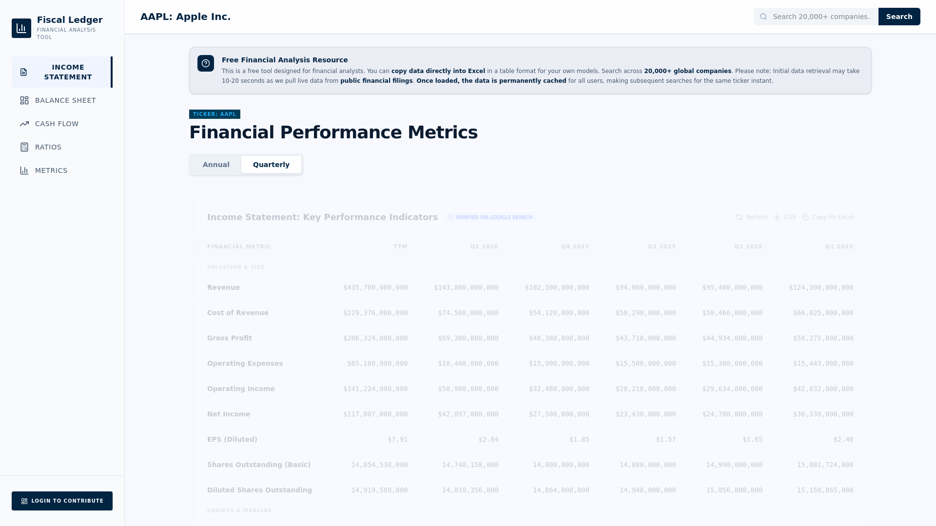 website screenshot of https://fiscalledger.io/