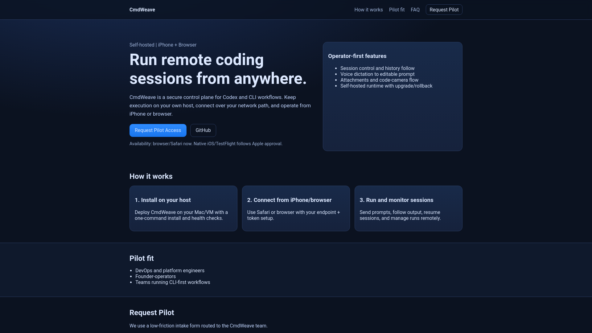 website screenshot of https://cmdweave-com.pages.dev/